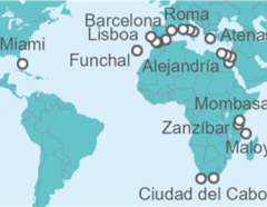 Itinerario del Crucero Desde Ciudad del Cabo a Fort Lauderdale - Holland America Line
