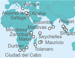 Itinerario del Crucero Desde Singapur a Pireo - Holland America Line