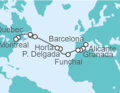 Itinerario del Crucero De Barcelona a Montreal - Regent Seven Seas
