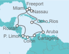 Itinerario del Crucero Jamaica, Aruba, Colombia, Panamá, Costa Rica, Honduras, Estados Unidos (EE.UU.), Bahamas - MSC Cruceros
