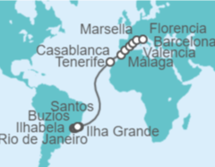 Itinerario del Crucero Desde Santos (Sao Paulo) a Livorno (Florencia/Pisa) - MSC Cruceros