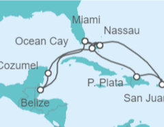 Itinerario del Crucero Belice, México, Bahamas, Estados Unidos (EE.UU.), Puerto Rico - MSC Cruceros
