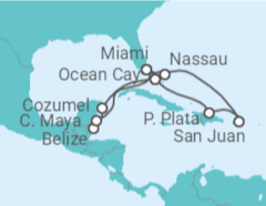 Itinerario del Crucero Puerto Rico, Bahamas, Estados Unidos (EE.UU.), México, Belice - MSC Cruceros