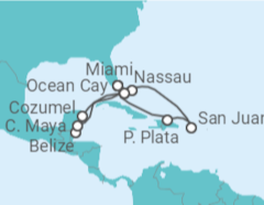 Itinerario del Crucero Bahamas, Puerto Rico, Estados Unidos (EE.UU.), México, Belice - MSC Cruceros