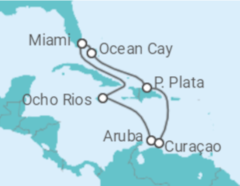 Itinerario del Crucero Jamaica, Aruba, Curaçao - MSC Cruceros
