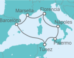 Itinerario del Crucero Italia, Francia, España, Túnez - MSC Cruceros