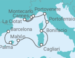 Itinerario del Crucero España, Italia, Francia - Seabourn