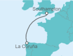 Itinerario del Crucero Minicrucero: Londres - La Coruña  - Disney Cruise Line