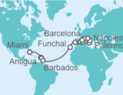 Itinerario del Crucero Desde Miami (EEUU) a Barcelona - MSC Cruceros