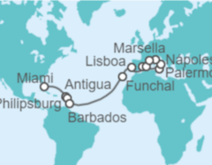 Itinerario del Crucero Desde Miami (EEUU) a Marsella (Francia) - MSC Cruceros