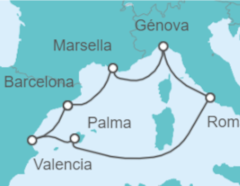 Itinerario del Crucero España, Italia, Francia (Noche Vieja) - MSC Cruceros