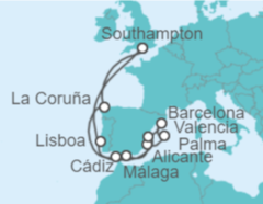 Itinerario del Crucero España, Portugal - MSC Cruceros