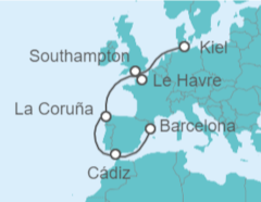 Itinerario del Crucero España, Francia, Reino Unido - MSC Cruceros