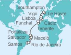 Itinerario del Crucero Desde Brasil a Reino Unido - Costa Cruceros