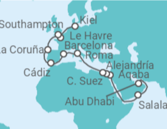Itinerario del Crucero Desde Abu Dhabi (EAU)  a Kiel (Alemania) - MSC Cruceros
