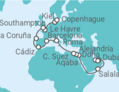 Itinerario del Crucero Desde Dubái (EAU) a Copenhague (Dinamarca) - MSC Cruceros