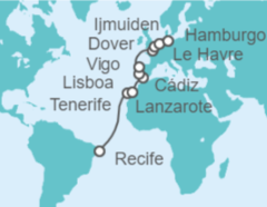 Itinerario del Crucero De Brasil a Alemania - Costa Cruceros