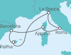 Itinerario del Crucero España, Italia, Francia - AIDA Itinerario del Crucero España, Italia, Francia - AIDA