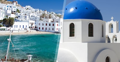 Mykonos y Santorini en avión y con coche de alquiler