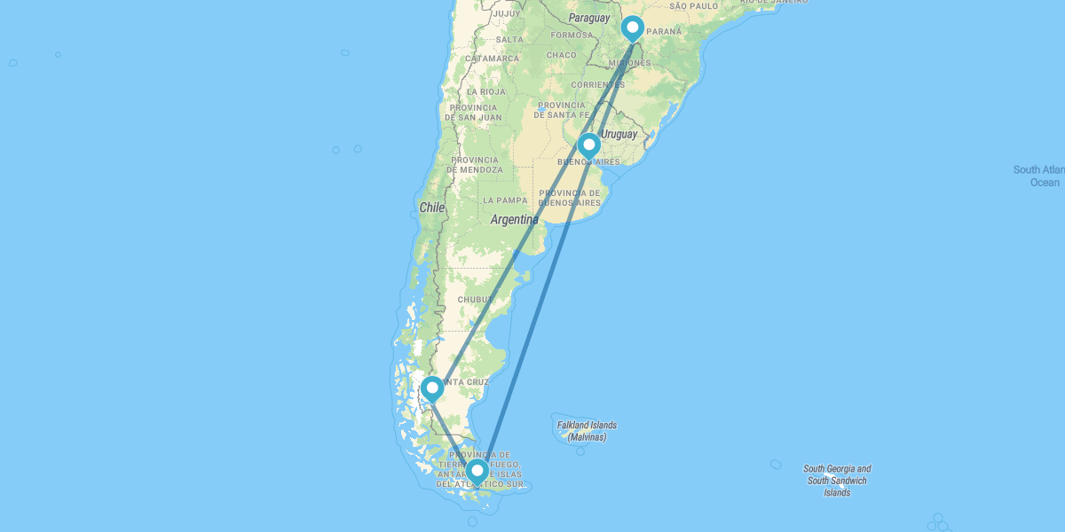 Buenos Aires, Ushuaia, Calafate e Iguazú