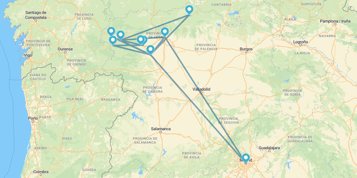 León, el Bierzo y Fiordos leoneses, desde Madrid