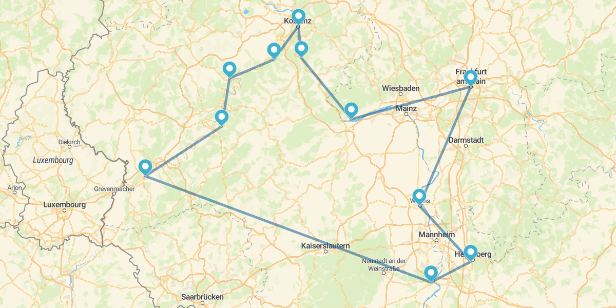 Ruta por los Castillos del Valle de Rhin y Mosela