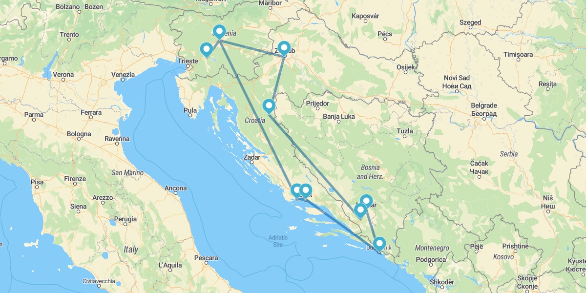 Ruta por Croacia, Eslovenia y Bosnia