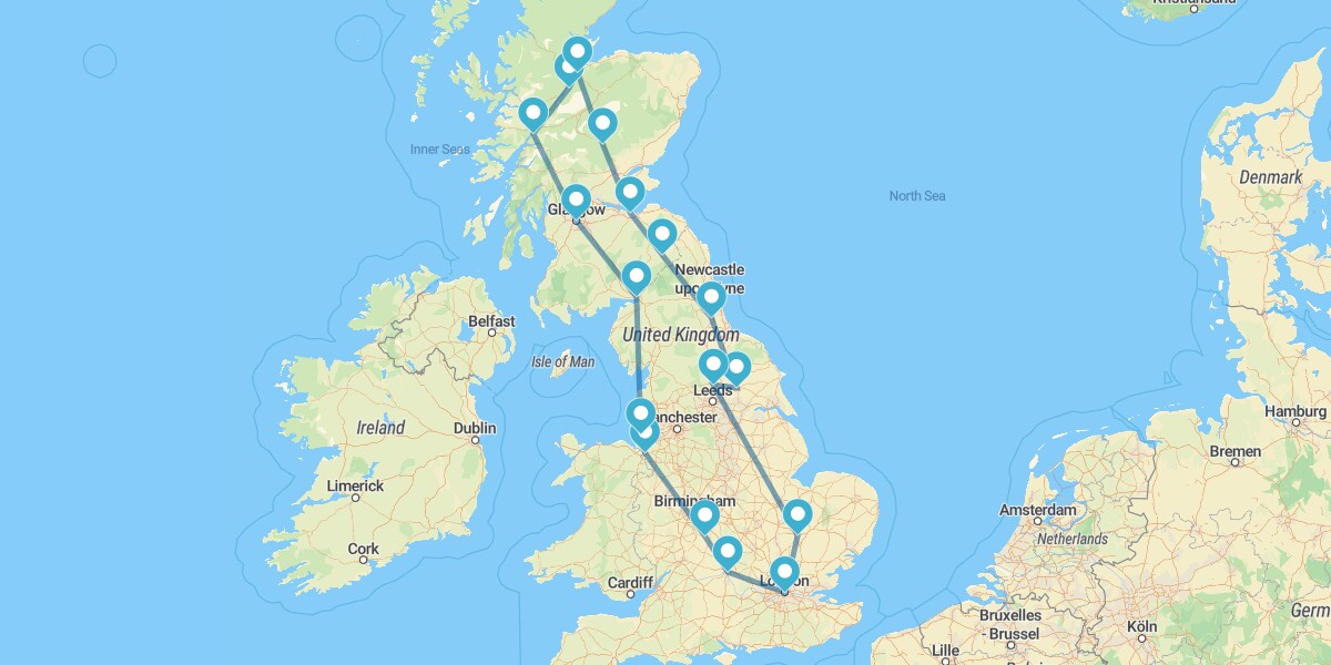 Inglaterra y Escocia con Lago Ness