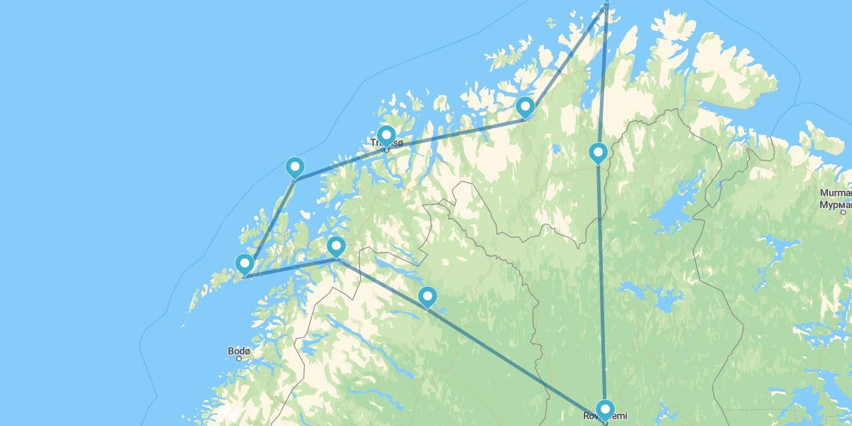 Ruta por Laponia, Cabo Norte e Islas Lofoten