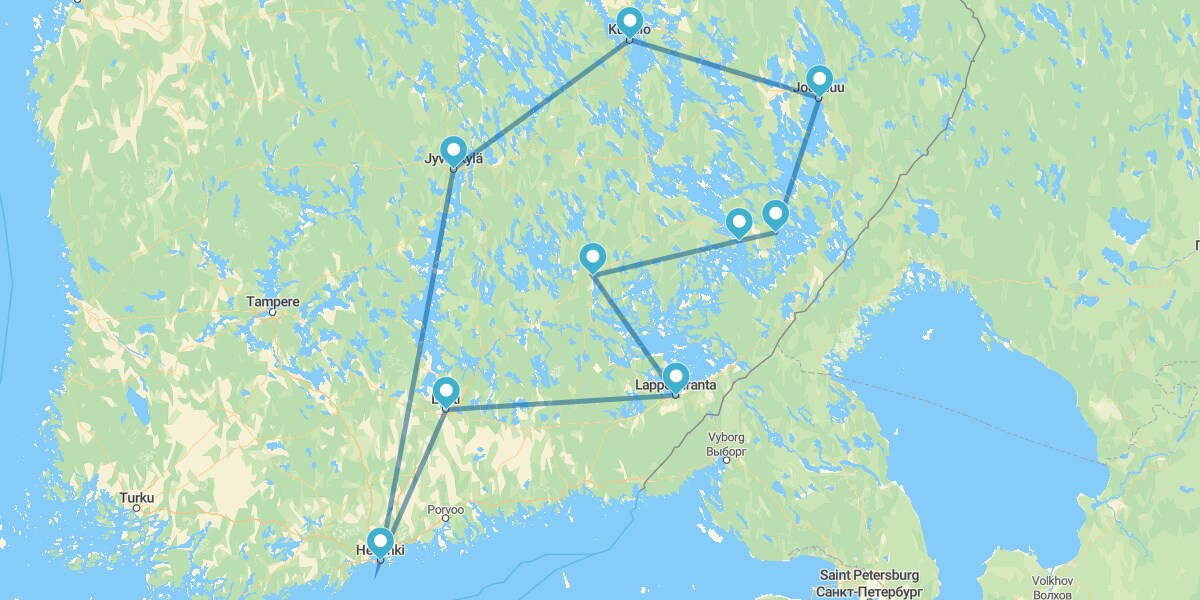 Ruta de Los Lagos Azules del Sureste Finlandés