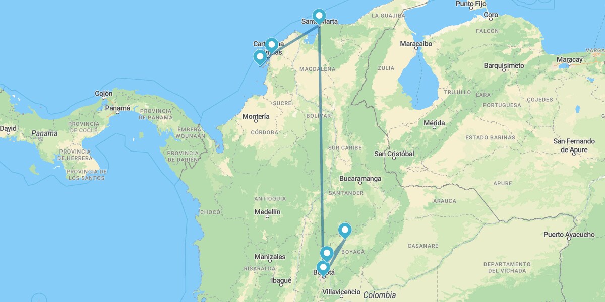 Bogotá, Santa Marta y Cartagena de Indias con Islas del Rosario