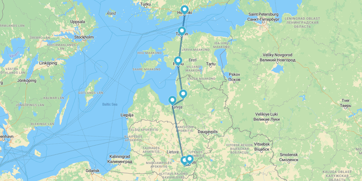 Helsinki, Tallin, Riga y Vilna