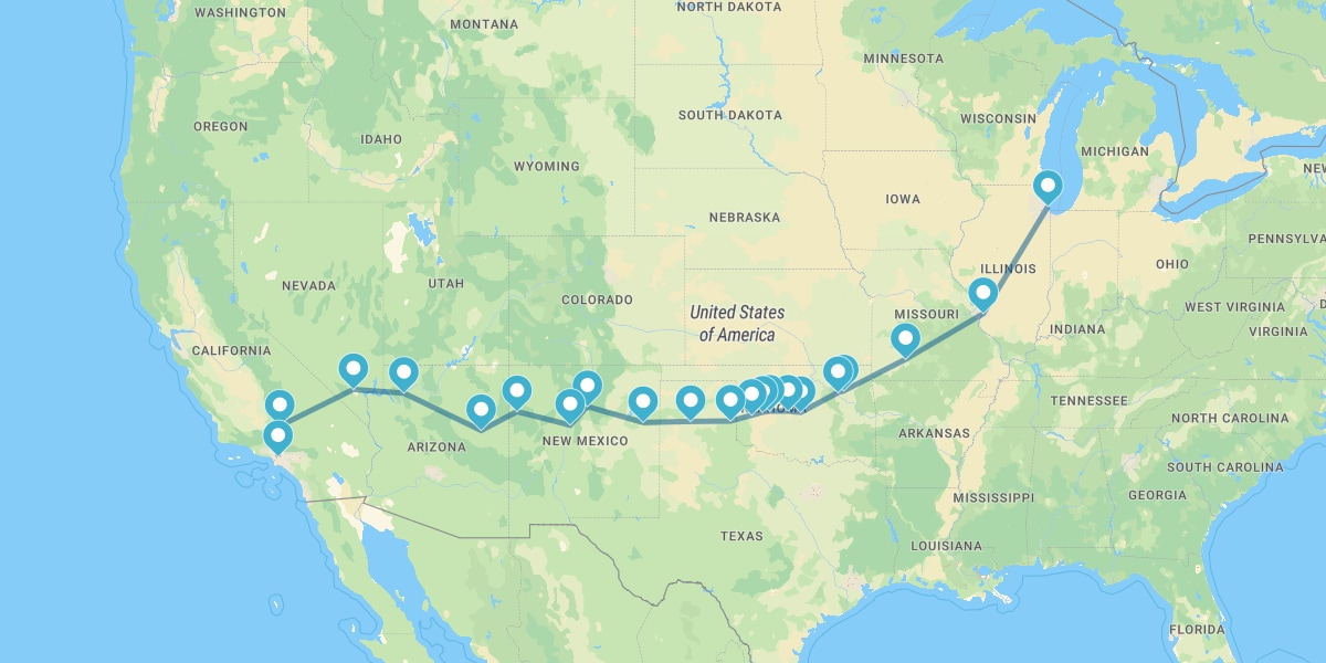 Ruta 66, desde Chicago hasta Los Ángeles