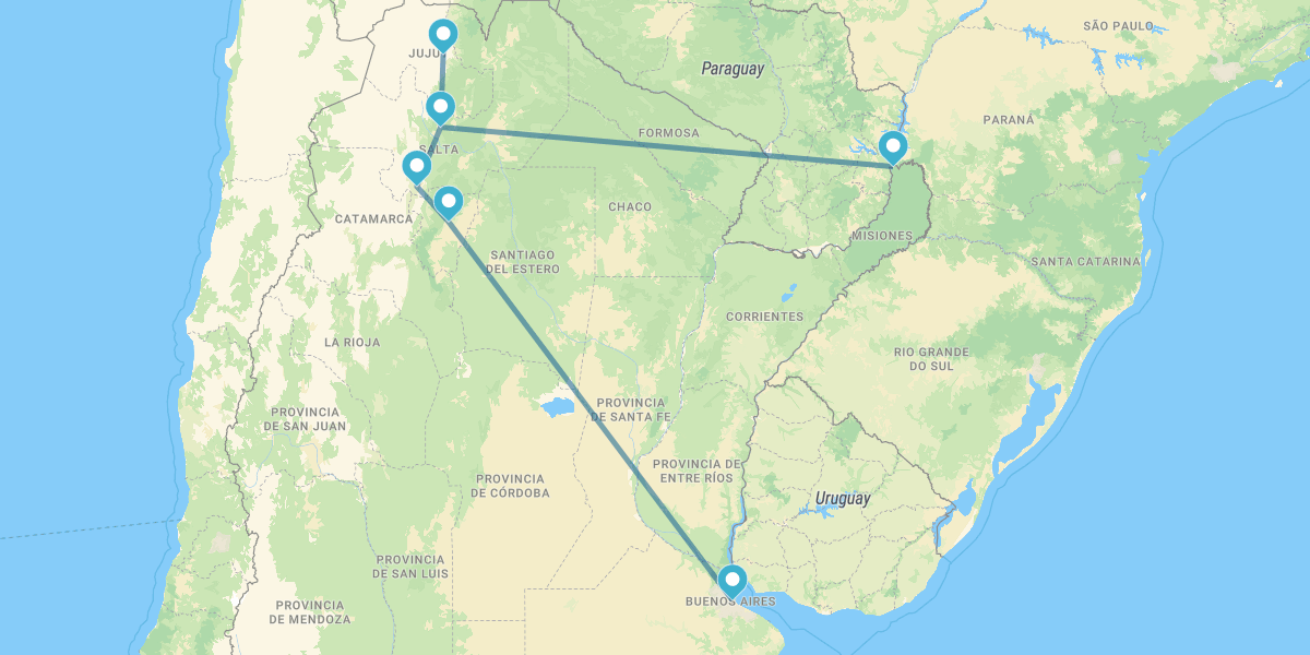 Buenos Aires, Tucumán, Salta e Iguazú