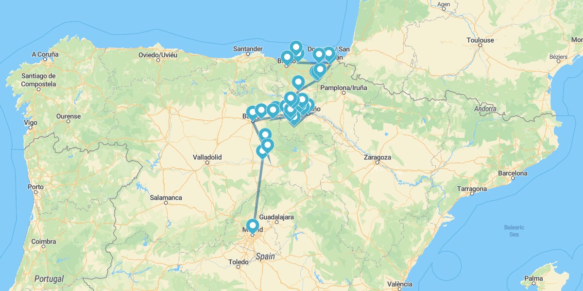 Ruta por Madrid, Burgos, La Rioja y País Vasco