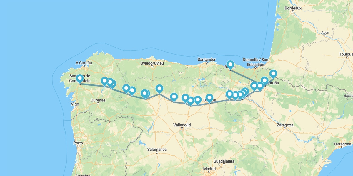 Ruta Jacobea, de Bilbao a Santiago