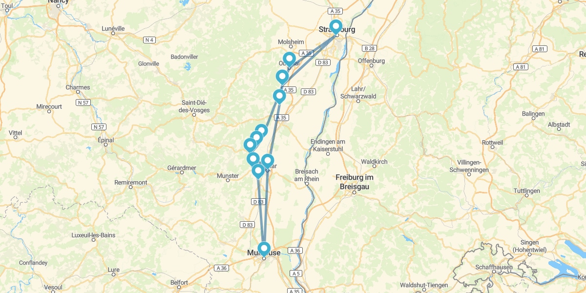 Ruta Vinícola por la bella Región de Alsacia