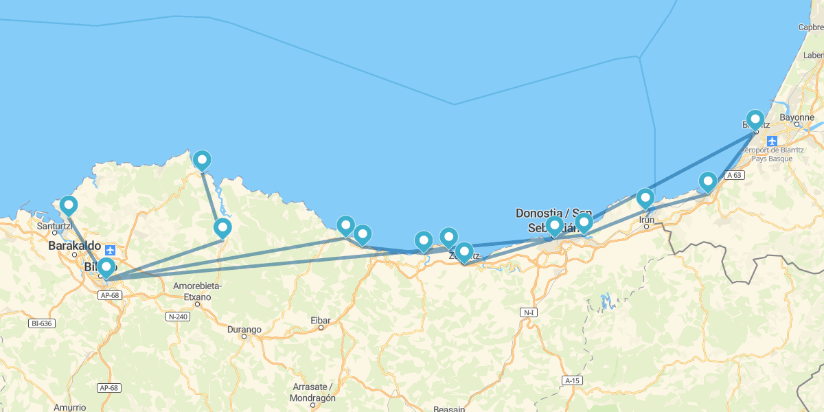 Ruta por la Costa Vasca con Biarritz y San Juan de Luz