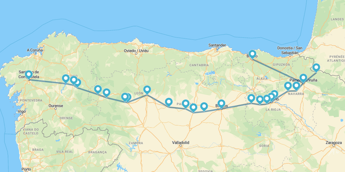 Ruta Jacobea, de Bilbao a Santiago