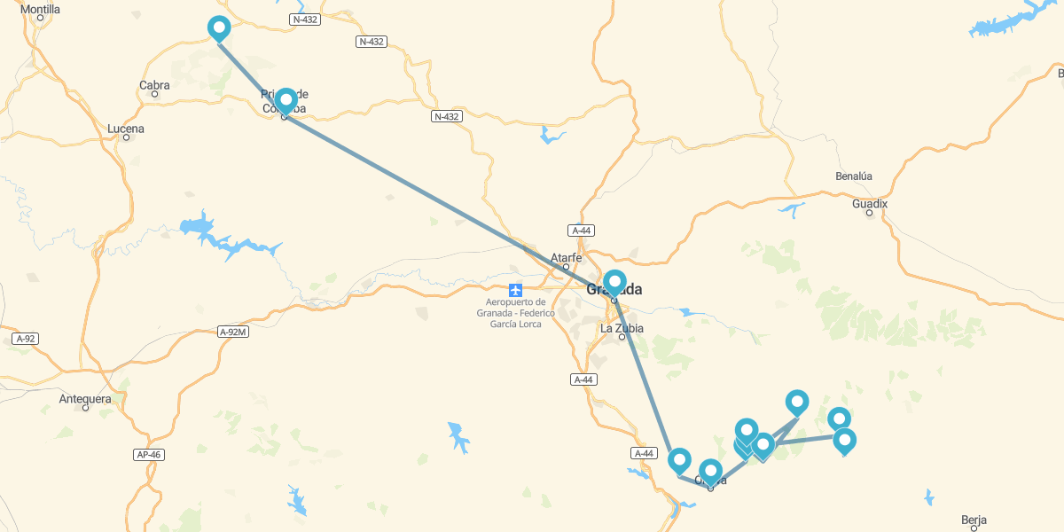 Ruta por la Sierra Subbética de Córdoba y la Alpujarra Granadina