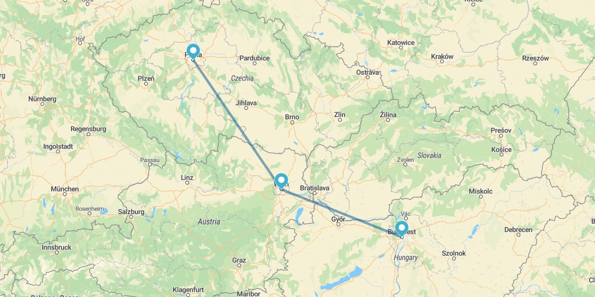 Praga, Viena y Budapest en tren con visitas