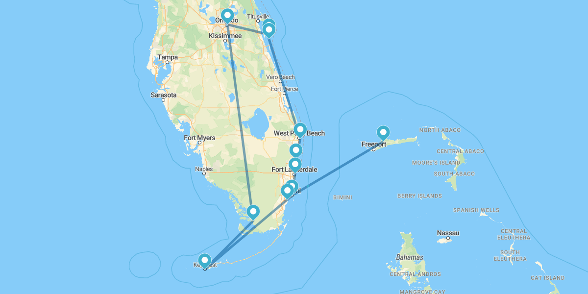 Ruta por Florida y Gran Bahama