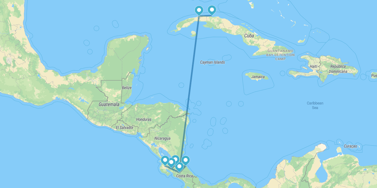 Tortuguero, Arenal, Monteverde, La Habana y Varadero