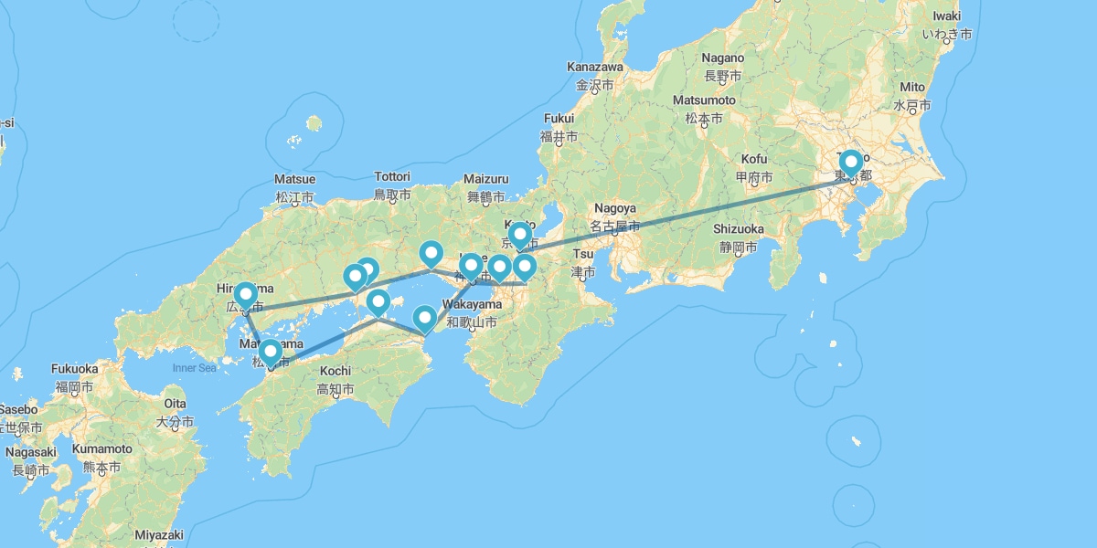 Tokio, Kioto, Nara, Okayama, Hiroshima y Kobe