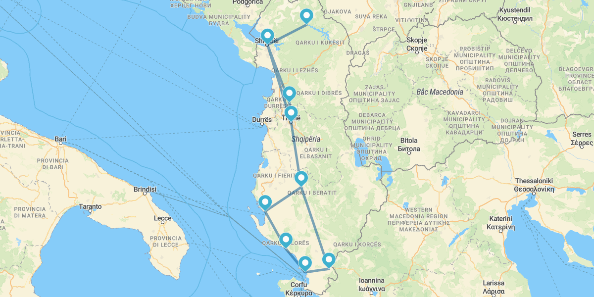 Ruta de Albania en estado puro