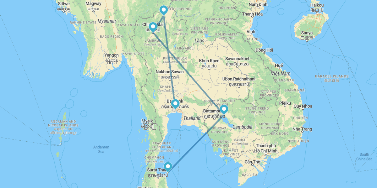 Bangkok, Norte de Tailandia, Siem Reap y Koh Samui