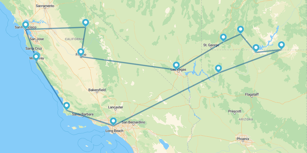 Los Ángeles, Las Vegas y San Francisco con Parques Nacionales