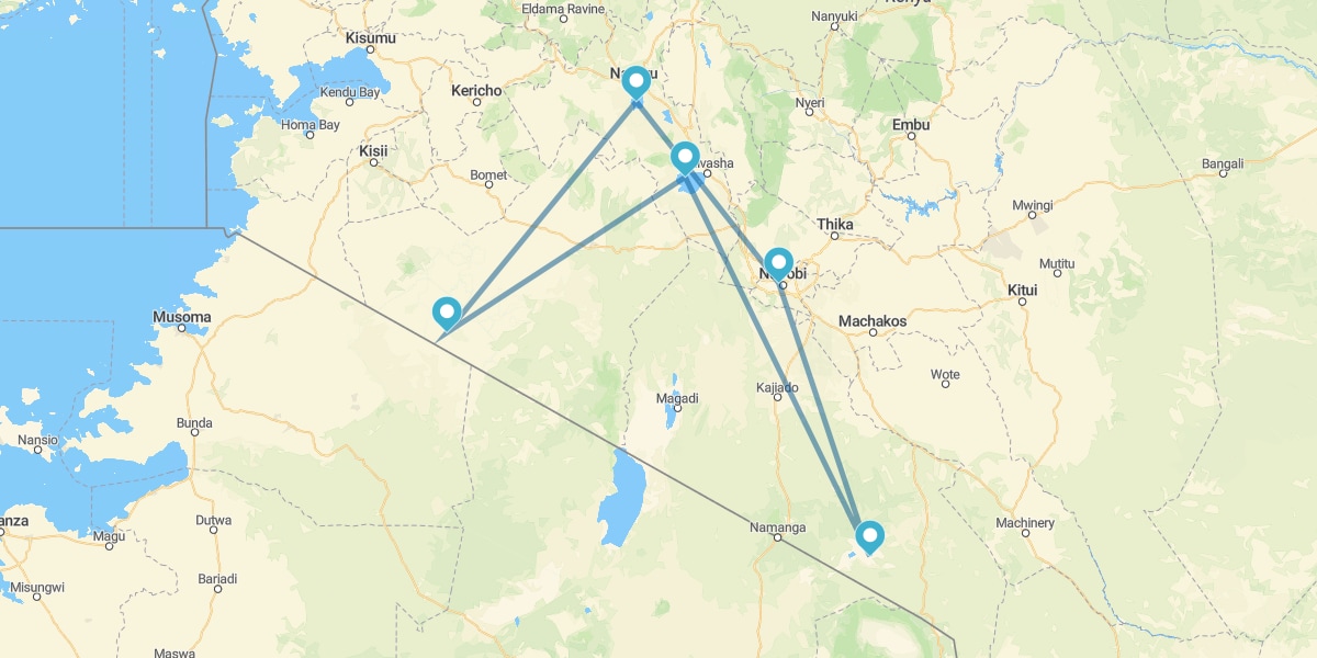 Nakuru, Masai Mara, Naivasha y Amboseli