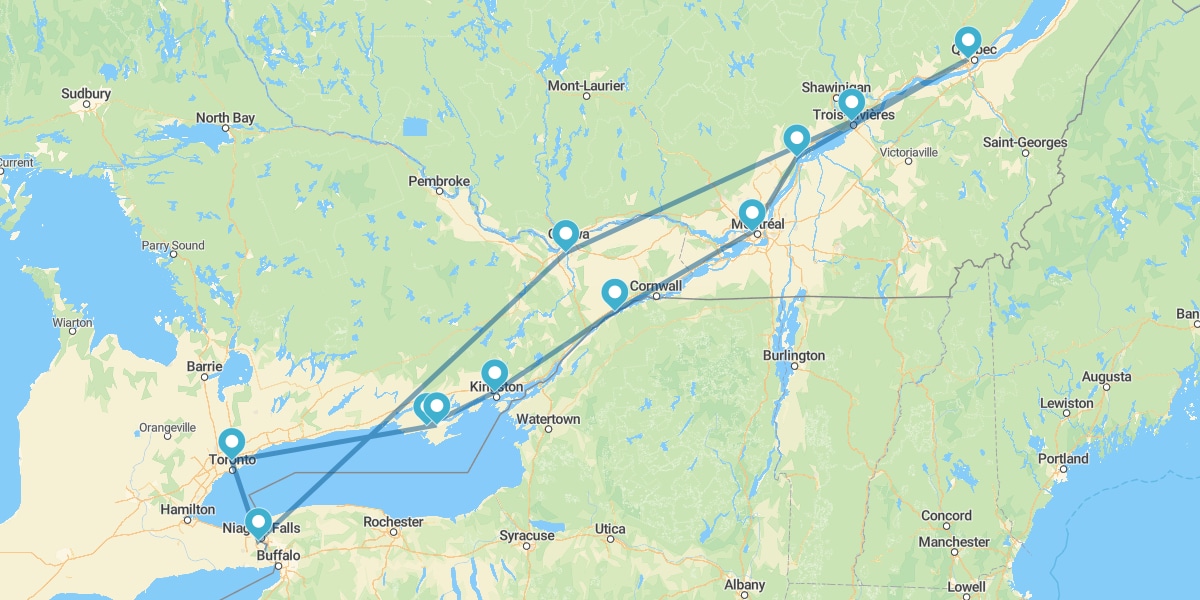 Ruta por el Este Canadiense con noche en Niágara