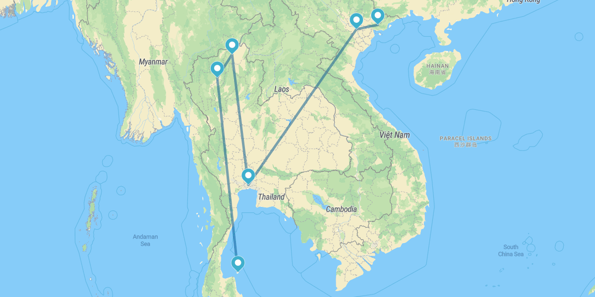 Norte de Vietnam y Tailandia con Koh Samui